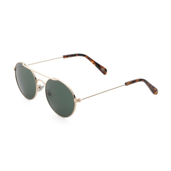 NEW FOSSIL 55mm Brow Bar Round Sunglasses gold 161mn - Picture 1 of 2